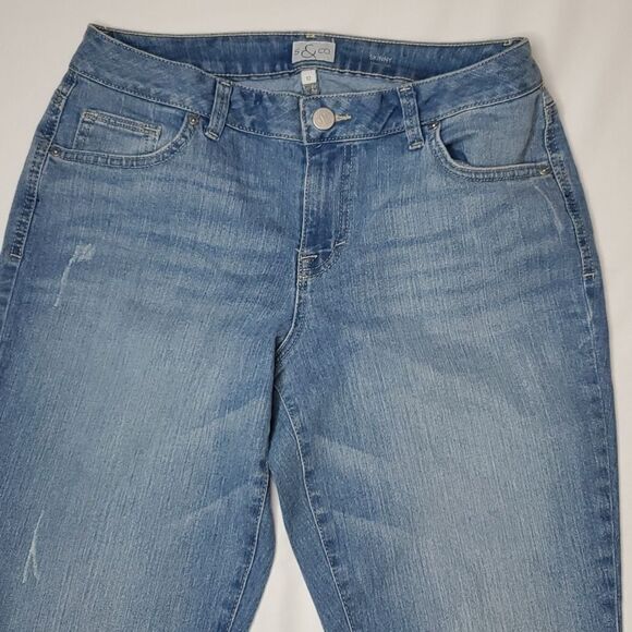 12 S & CO STYLE medium wash super soft low rise skinny jeans - Picture 2 of 15